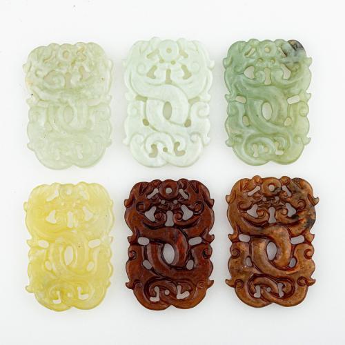 Natural Jade Pendants, Jade New Mountain, random style & DIY & mixed & hollow, 60x42x6mm, Hole:Approx 2mm, 5PCs/Lot, Sold By Lot