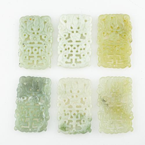 Natural Jade Pendants, Jade New Mountain, random style & DIY & mixed & hollow, 63x39x6mm, Hole:Approx 2mm, 5PCs/Lot, Sold By Lot