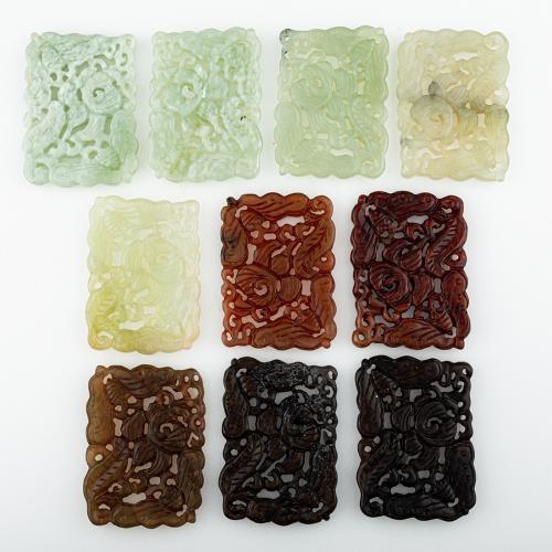 Natural Jade Pendants, Jade New Mountain, random style & DIY & mixed & hollow, 63x46x5mm, 5PCs/Lot, Sold By Lot
