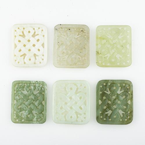 Natural Jade Pendants, Jade New Mountain, random style & DIY & mixed & hollow, 53x44x5mm, 5PCs/Lot, Sold By Lot