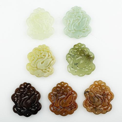 Natural Jade Pendants, Jade New Mountain, random style & DIY & mixed & hollow, 55x46x6mm, Hole:Approx 2mm, 5PCs/Lot, Sold By Lot