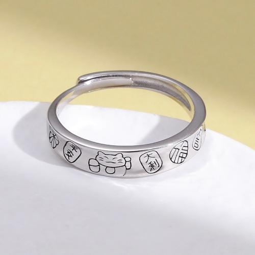 Sterling Silver Nakit Finger Ring, 925 Sterling Silver, modni nakit & za žene, Veličina:7, Prodano By PC