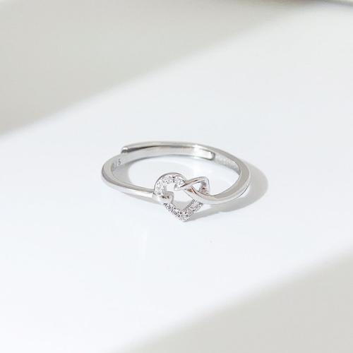 Kubični Zirconia mikro utre srebra prstenje, 925 Sterling Silver, modni nakit & micro utrti kubni cirkonij & za žene, Veličina:13, Prodano By PC