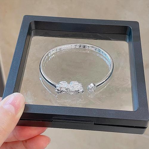 925 Sterling Silver Bangle Bracelet, fashion jewelry & for woman, Inner Diameter:Approx 60x50mm, Sold By PC