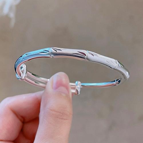 925 Sterling Silver Bangle Bracelet, Adjustable & fashion jewelry & different styles for choice & for woman, Inner Diameter:Approx 58mm, Sold By PC