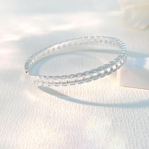 925 Sterling Silver Bangle Bracelet, fashion jewelry & for woman, Inner Diameter:Approx 60mm, Sold By PC