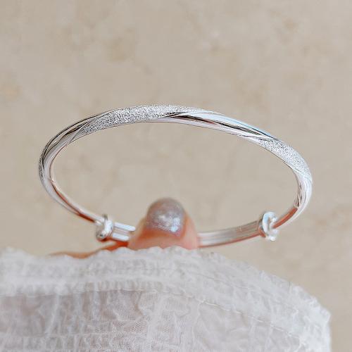 925 Sterling Silver Bangle Bracelet, Adjustable & fashion jewelry & for woman, Inner Diameter:Approx 58mm, Sold By PC