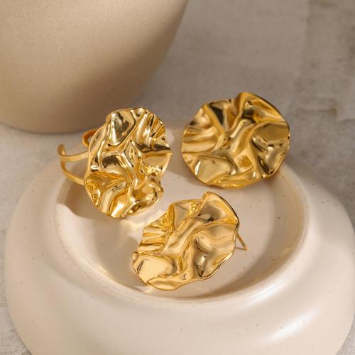 Conjuntos de joyería de acero inoxidable, acero inoxidable 304, 18K chapado en oro, diferentes estilos para la opción & para mujer, dorado, Vendido por UD