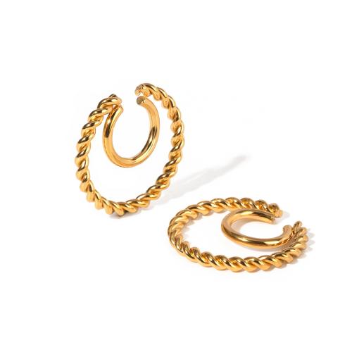 Trendy ear cuffs, 304 roestvrij staal, 18K verguld, mode sieraden & voor vrouw, gouden, 26x14mm, Verkocht door pair