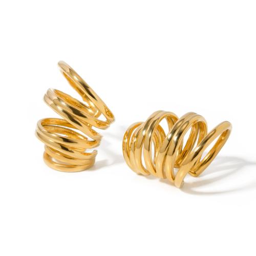 Fashion Earring Cuff and Wraps 304 Stainless Steel 18K gold plated fashion jewelry & for woman golden Sold By Pair