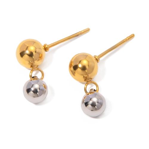 Stainless Steel Stud Earrings, 304 Stainless Steel, Vacuum Ion Plating, fashion jewelry & for woman, 12x14.60mm, Sold By Pair