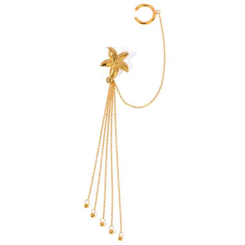 Fashion Fringe Brincos, Aço inoxidável 304, Estrela do mar, 18K banhado a ouro, joias de moda & para mulher, dourado, vendido por PC