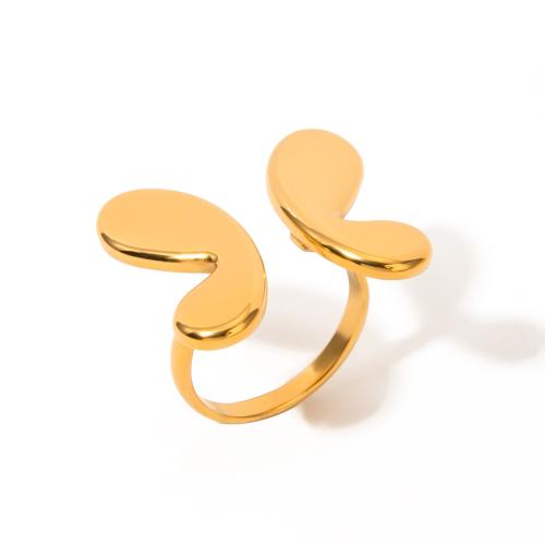 Edelstahl Ringe, 304 Edelstahl, Schmetterling, 18K vergoldet, Modeschmuck & für Frau, goldfarben, verkauft von PC