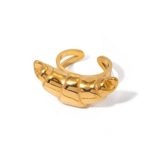 خاتم إصبع الفولاذ المقاوم للصدأ, 304 الفولاذ المقاوم للصدأ, 18K الذهب مطلي, مجوهرات الموضة & للمرأة, ذهبي, تباع بواسطة PC