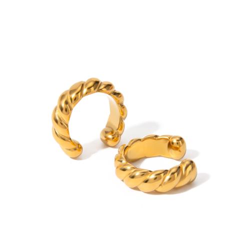 Moda orecchini bracciale, 304 acciaio inox, Placcato oro 18K, gioielli di moda & per la donna, dorato, 12.90x5.30mm, Venduto da coppia