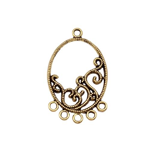 Zinc Alloy Connector antique gold color plated DIY & 1/5 loop Sold By PC