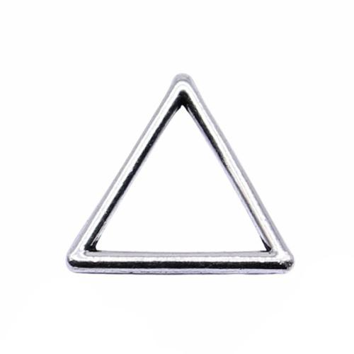 Pingentes de liga de zinco, Triângulo, banho de cor prata antiga, DIY, 15x15mm, vendido por PC
