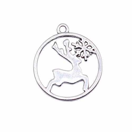 Tibetan Style Animal Pendants, Deer, antique silver color plated, DIY, 25x22mm, Sold By PC