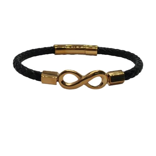 Bracelets cordon PU, cuir PU, avec Acier inoxydable 304, bijoux de mode & longueur différente pour le choix & pour homme, plus de couleurs à choisir, Vendu par PC