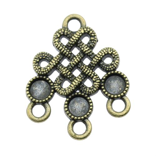 Zinc Alloy Connector Setting Chinese Knot plated DIY & 1/3 loop Sold By PC