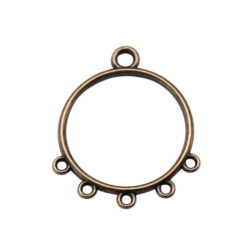 Zinco-Alloy-Connettore, lega in zinco, Ciambella, placcato bronzo antico, DIY & 1/5 anello del connettore, 29x25mm, Venduto da PC