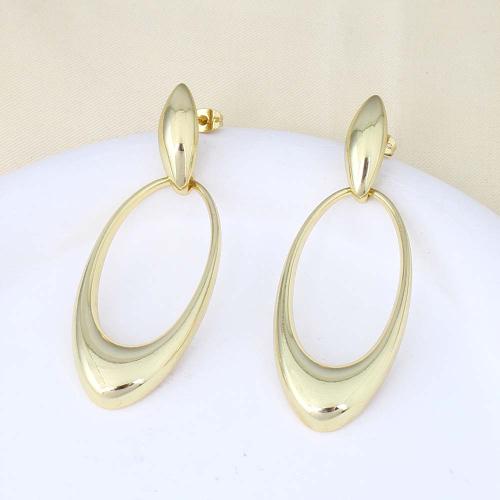 Brass Drop Earring, gold color plated, for woman, nickel, lead & cadmium free, 65.70x24x5.30mm, Sold By PC
