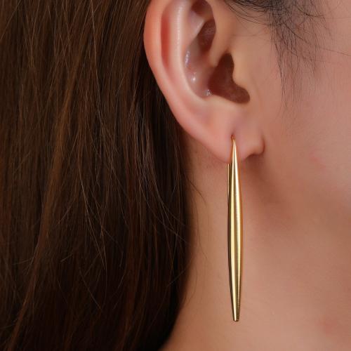 Titanium Steel  Earring gold color plated for woman Sold By Pair