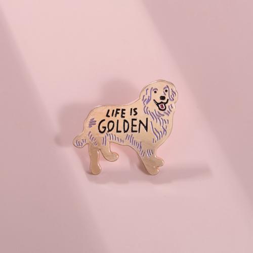 Zinc Alloy Brooch Dog plated cute & enamel nickel lead & cadmium free Sold By PC