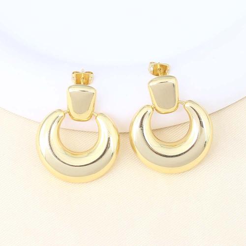 Brass Drop Earring, gold color plated, for woman, nickel, lead & cadmium free, 30.70x25.80x5mm, Sold By Pair