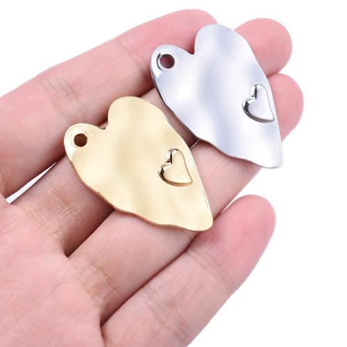 Stainless Steel Heart Pendants, 304 Stainless Steel, plated, DIY, more colors for choice, 24x37mm, Sold By PC