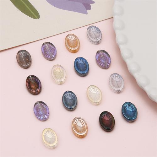 Fashion Glass Beads, Oval, DIY, more colors for choice, 14x11mm, Hole:Approx 1mm, 10PCs/Bag, Sold By Bag