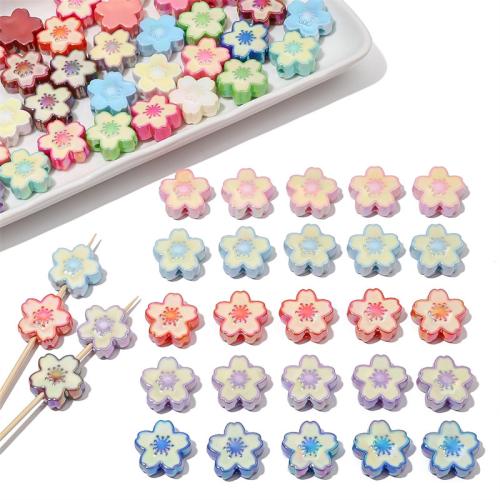 Acrylic Jewelry Beads Flower DIY & enamel 20mm Sold By Bag