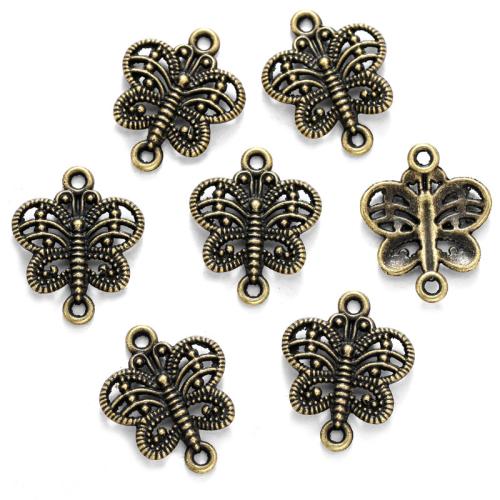 Animal Tibetan Style Connector, Butterfly, plated, DIY, more colors for choice, nickel, lead & cadmium free, 14.50x18mm, 100PCs/Bag, Sold By Bag