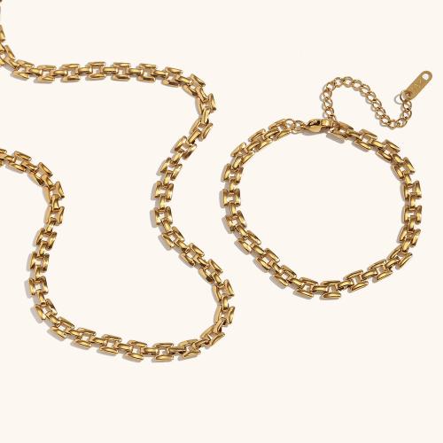 Stainless Steel smycken Ställer, 304 rostfritt stål, 18K guldpläterad, mode smycken & olika stilar för val & för kvinna, Säljs av PC