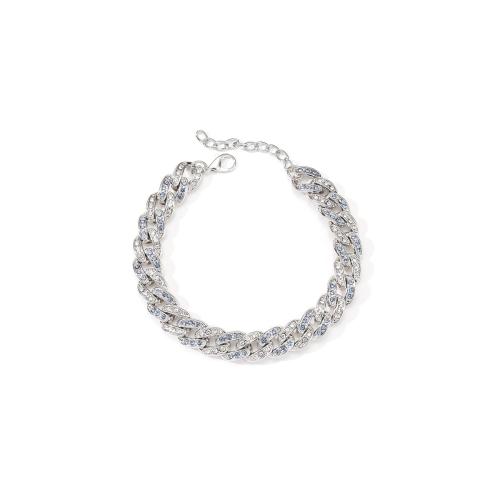 Bracelet de cheville en alliage de zinc, avec 5cm chaînes de rallonge, bijoux de mode & pour femme & avec strass, plus de couleurs à choisir, Longueur 21 cm, Vendu par PC