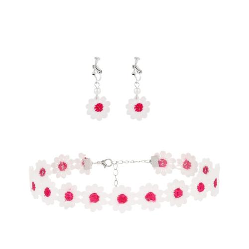 Zink Alloy Jewelry Sets, krage & örhänge, Lace, med Zink Alloy, 2 stycken & mode smycken & för kvinna, Säljs av Ställ