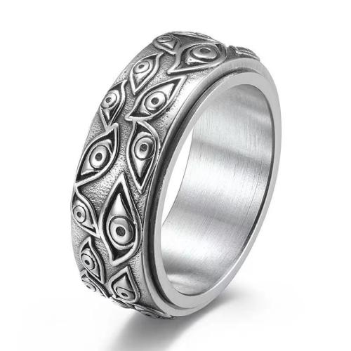 Vinger Ring in edelstaal, 304 roestvrij staal, plated, uniseks & verschillende grootte voor keus, oorspronkelijke kleur, Verkocht door PC