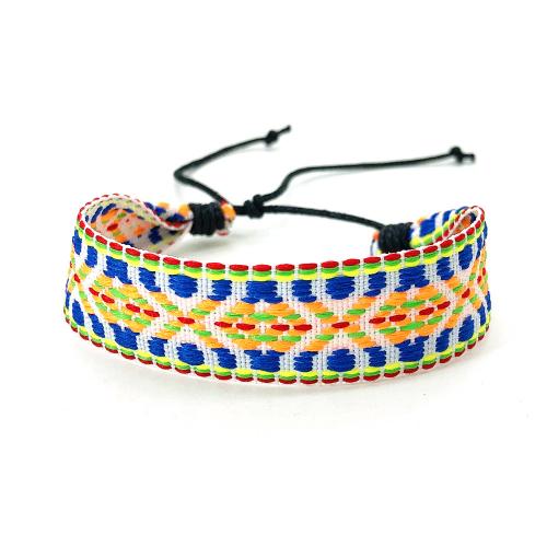 Chain Woven Bracelets, Polyester, with Linen, Unisex & different designs for choice, more colors for choice, Length:Approx 16.5-25 cm, Sold By PC