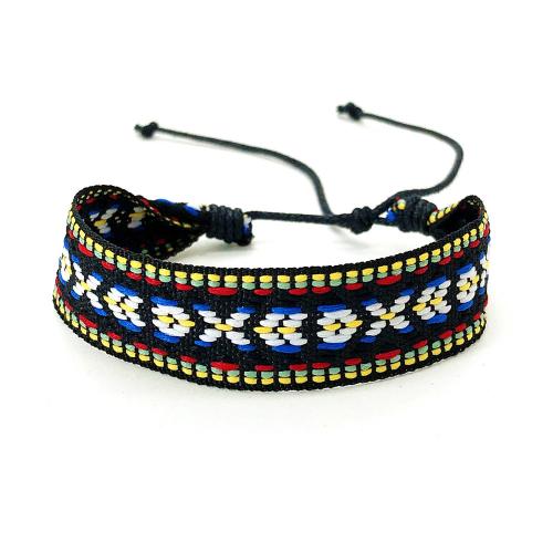 Chain Woven Bracelets, Polyester, with Linen, knit, Unisex & different designs for choice, more colors for choice, Length:Approx 16.5-25 cm, Sold By PC