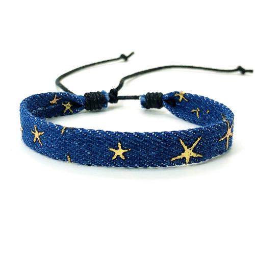 Chain Woven Bracelets, Denim, with Linen, Unisex & different designs for choice, more colors for choice, Length:Approx 16.5-25 cm, Sold By PC