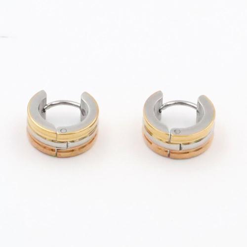 Titanium Steel Huggie Hoop Earring, Donut, plated, fashion jewelry & for woman, 13x6mm, Sold By Pair