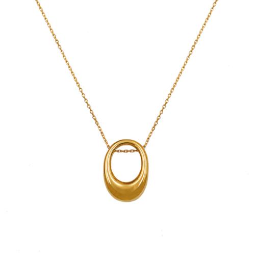 Acier inoxydable 304 collier, avec 2inch chaînes de rallonge, Motif géométrique, Placage de couleur d'or, bijoux de mode & pour femme & creux, Longueur:Environ 15.4 pouce, Vendu par PC