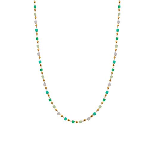 304 rostfritt stål Smycken Set, med Glaspärlor, guldfärg pläterade, olika stilar för val & för kvinna, Säljs av PC