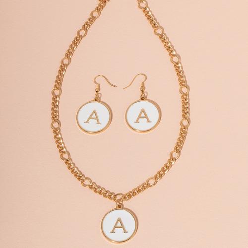Conjuntos de joyería de aleación de zinc, pendiente & collar, con 5cm extender cadena, 2 piezas & para mujer, más colores para la opción, longitud aproximado 40 cm, Vendido por Set