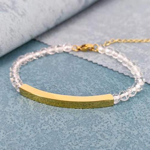 Stainless Steel Jewelry Bracelet, 304 Stainless Steel, with Crystal, with 5cm extender chain, fashion jewelry & Unisex, more colors for choice, Length:Approx 16.5 cm, Sold By PC
