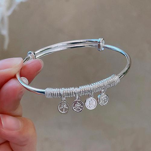 925 Sterling Silver Bangle Bracelet, fashion jewelry & for woman, Inner Diameter:Approx 58mm, Sold By PC