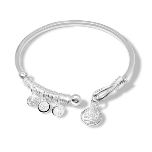 Bracelets en argent sterling, Argent sterling 925, bijoux de mode & pour femme, Diamètre intérieur:Environ 56mm, Vendu par PC
