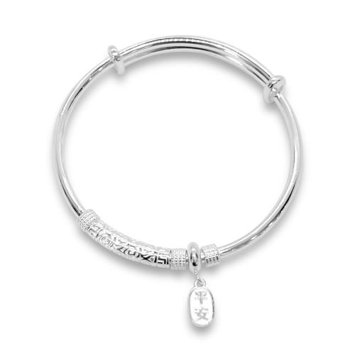 Sterling Silver Βραχιόλια, 925 ασημένιο ασήμι, κοσμήματα μόδας & για τη γυναίκα, Εσωτερική διάμετρος:Περίπου 56mm, Sold Με PC