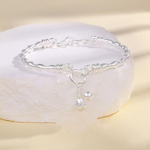 925 Sterling Silver Bangle Bracelet, fashion jewelry & different styles for choice & for woman, Inner Diameter:Approx 62x48mm, Sold By PC