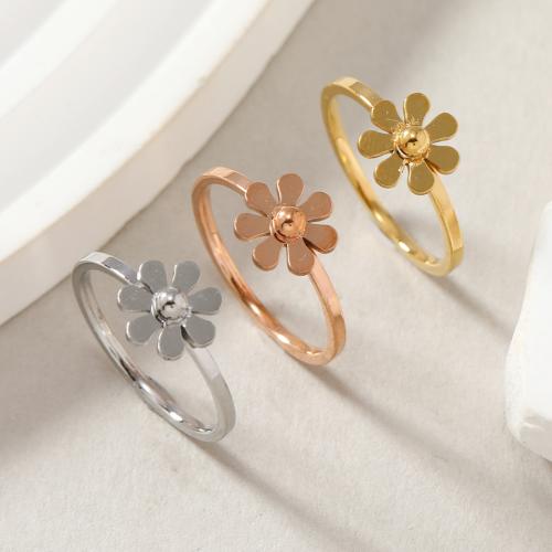 Stainless Steel Finger Ring, 304 Stainless Steel, Flower, fashion jewelry & different size for choice & for woman, more colors for choice, Sold By PC